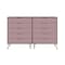 Manhattan Comfort Rockefeller 10-Drawer Double Tall Dresser in Nature and Rose Pink 156GMC6 - alternate 1